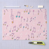 Rosa farbenfrohe Musiknote Muster Musiker Seidenpapier (Handwerk)