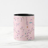 Rosa farbenfrohe Musiknote Muster Musiker Tasse (Zentrum)