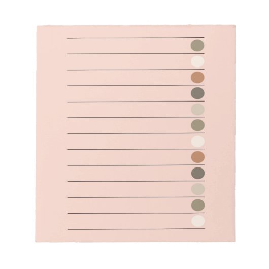 Rosa farbenfrohe Punkte Spaß und lebendige Station Notizblock (Vorderseite)