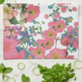 Rosa farbige botanische Blume der Flora Geschirrtuch (Gefaltet)