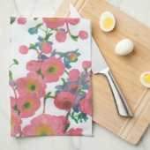 Rosa farbige botanische Blume der Flora Geschirrtuch (Viertel Falte)