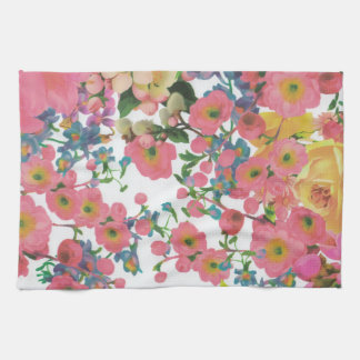Rosa farbige botanische Blume der Flora Geschirrtuch
