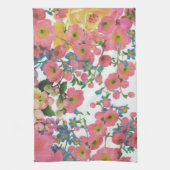 Rosa farbige botanische Blume der Flora Geschirrtuch (Vertikal)