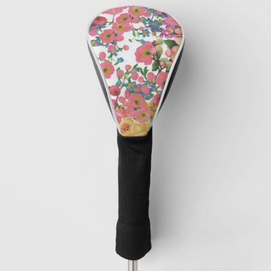 Rosa farbige botanische Blume der Flora Golf Headcover (Vorderseite)