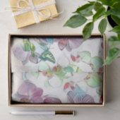 Rosa farbige orchide Blume Schmetterlinge Aquarell Seidenpapier (Geschenk)