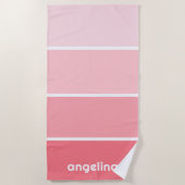 Rosa Farbige Paint Chips mit Individuelle Name Strandtuch (Vorderseite)