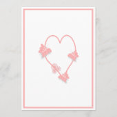 Rosa farbige Schmetterlinge Herz-Design Hochzeit Programm (Rückseite)