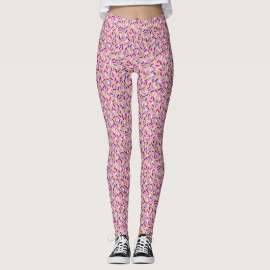 Rosa Farbige Süßigkeiten Leggings (Vorderseite)