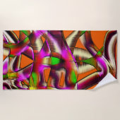 Rosa farbige, verdrehte Ausschnitte und eingekerbt Strandtuch (Vorderseite)