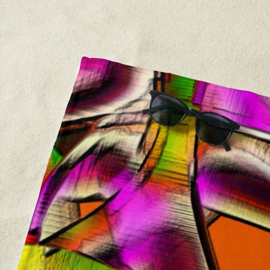 Rosa farbige, verdrehte Ausschnitte und eingekerbt Strandtuch (Beispiel)