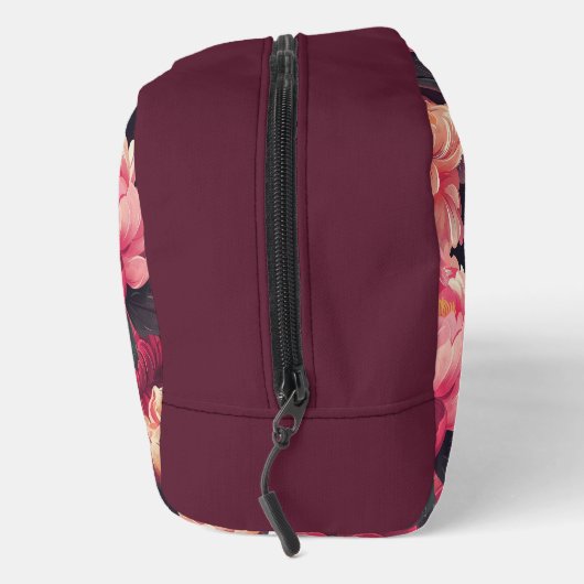 rosa farbige Vintage Blume, Monogramm Waschbeutel (Rechts)