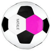 Rosa farbiges Hexagon und Ihr Name Fußball (Gedreht)