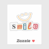 Rosa farbiges Indie Lächeln Aufkleber (Blatt)