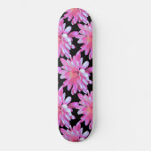 Rosa Farbmuster, rosa Blume Skateboard (Vorderseite)