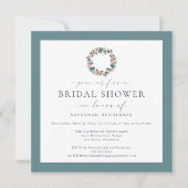 Rosa Farbton, grünes Brautparty Einladung (Vorderseite)