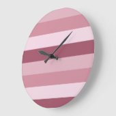 Rosa Farbtöne Streifen Design  Große Wanduhr (Winkel)