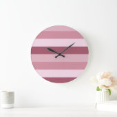 Rosa Farbtöne Streifen Design  Große Wanduhr (Zuhause)