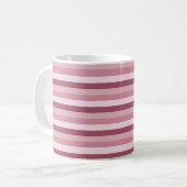 Rosa Farbtöne-Streifen-Design  Kaffeetasse (Vorderseite Links)