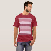 Rosa Farbtöne Streifen Design T-Shirt (Vorne ganz)