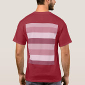 Rosa Farbtöne Streifen Design T-Shirt (Rückseite)