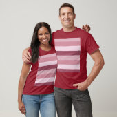Rosa Farbtöne Streifen Design T-Shirt (Unisex)