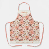 Rosa Farbtönen botanisch personalisiert Schürze (Vorderseite)