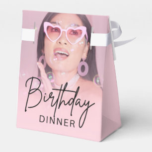 Rosa Farbverlauf-Foto-Geburtstagsessen Geschenkschachtel