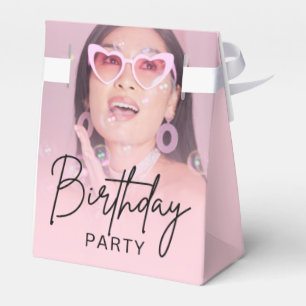 Rosa Farbverlauf-Foto-Geburtstagsfeier Geschenkschachtel