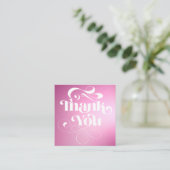 Rosa Farbverlauf Retro-Skript Reihenfolge danke Quadratische Visitenkarte (Stehend Vorderseite)