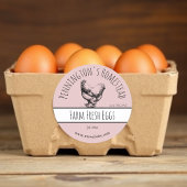 Rosa Farm Frischeier Runder Aufkleber