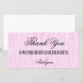 Rosa Faser Dankeskarte (Vorne/Hinten)
