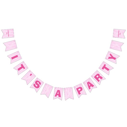 Rosa Faser Wimpelkette (Alle)