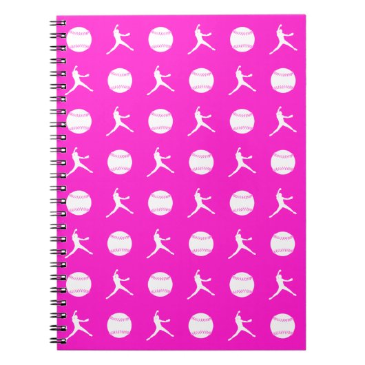 Rosa Fastpitch Muster-Notizbuch Notizblock (Vorderseite)