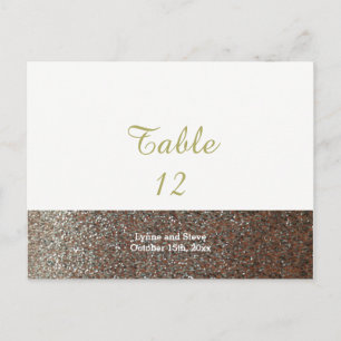 Rosa Faux-Glitter-Tischsitzkarte Postkarte