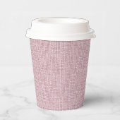 Rosa Faux-Linene Stoff elegant  Pappbecher (Rechts)