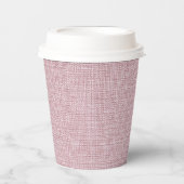 Rosa Faux-Linene Stoff elegant  Pappbecher (Vorderseite)