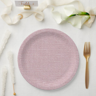 Rosa Faux-Linene Stoff elegant Pappteller