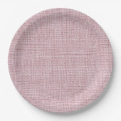 Rosa Faux-Linene Stoff elegant  Pappteller (Vorderseite)
