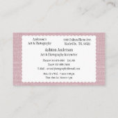 Rosa Fauxleinwand Elegantes Monogramm Visitenkarte (Rückseite)