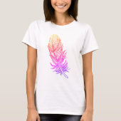 Rosa Feather Art T - Shirt (Vorderseite)
