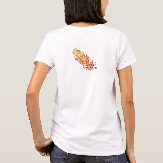 Rosa Feather Art T - Shirt (Rückseite)