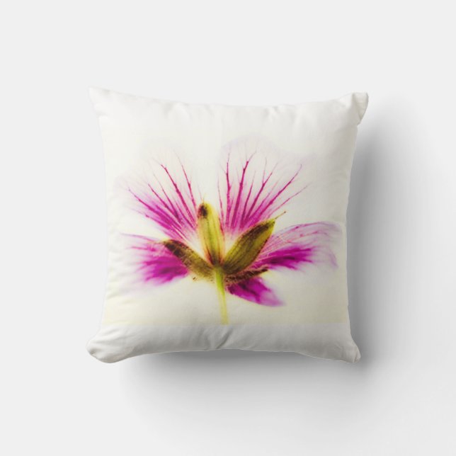 Rosa Feather-Blume Kissen (Vorderseite)