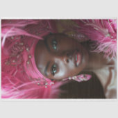 Rosa Feather Glamour Decoupage Seidenpapier (Vorderseite)