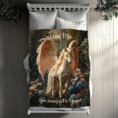 Rosa Feathered Unicorn Pegasus Woodland Magie Fleecedecke