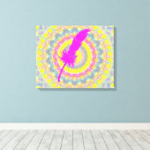 Rosa Feder Leinwanddruck (Insitu (Holzboden))