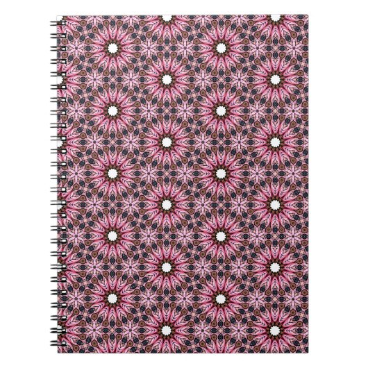 Rosa Feder Mandala Boho Notizblock (Vorderseite)