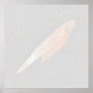 Rosa Feder Poster   Minimalistische weiche Wanddek