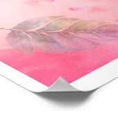 Rosa Feder und Pfau Poster (Ecke)