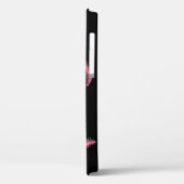 Rosa Federn auf schwarz Case-Mate iPhone Hülle (Rückseite / Links)