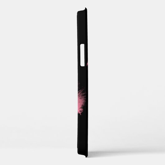 Rosa Federn auf schwarz Case-Mate iPhone Hülle (Rückseite / Rechts)